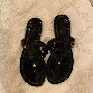 Black Patent Leather Tory Burch Miller Sandals